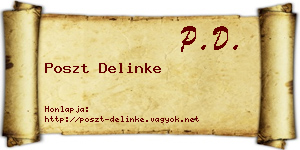 Poszt Delinke névjegykártya